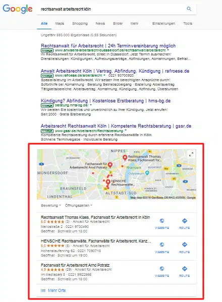 Der erste Schritt ist ein Eintrag bei Google My Business